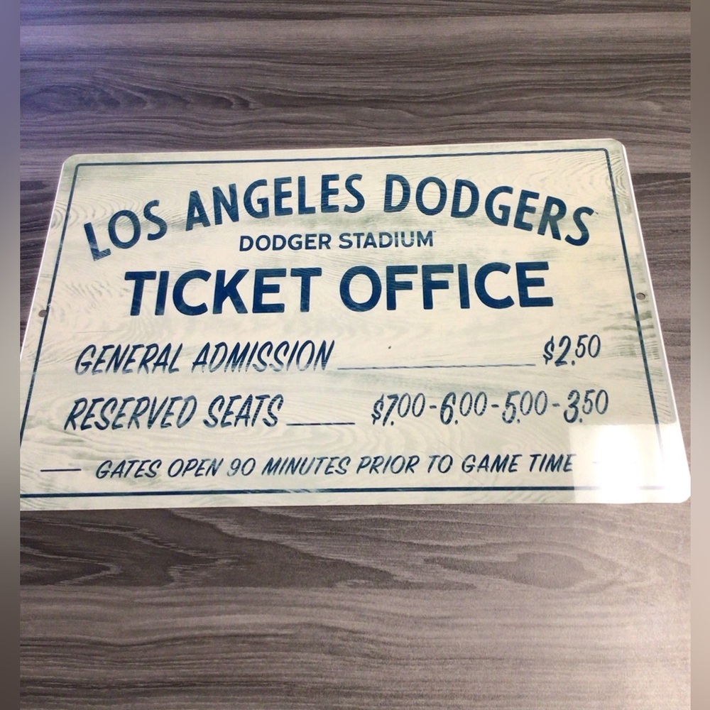 Old School Los Angeles Dodgers stadium ticket logo wall art man cave
